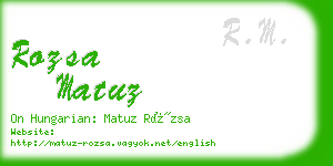 rozsa matuz business card